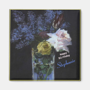 Rozen Tulips Lilacs personaliseren in een kristalv Magneet