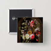 Rozen, Tulpen en andere bloemen Vierkante Button 5,1 Cm (Voorkant /achterkant)