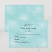 Rozen Turquoise RSVP-kaart RSVP Kaartje (Voorkant / Achterkant)
