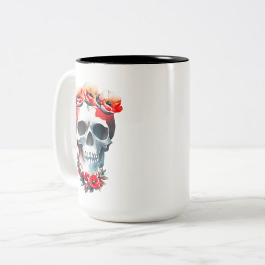 Rozen Tweekleurige Koffiemok (Voorkant links)