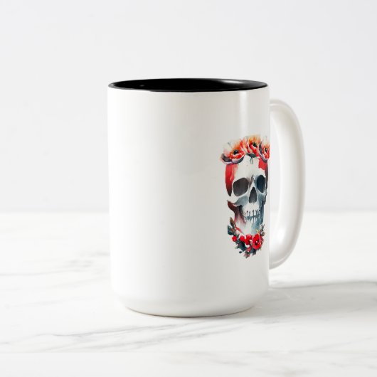 Rozen Tweekleurige Koffiemok (Voorkant rechts)