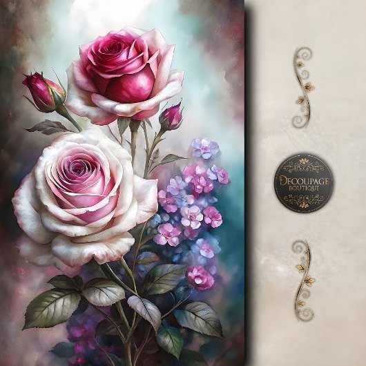 Rozen Twilight Garden Decoupage Tissuepapier
