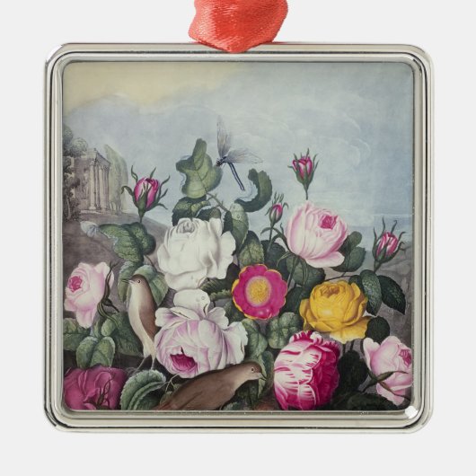 Rozen uit de "tempel van Flora" Metalen Ornament (Voorkant)