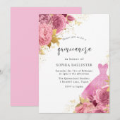 Rozen uit Quinceanera, roze en goudsparkle Kaart (Voorkant / Achterkant)