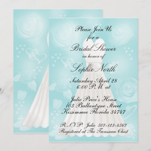 Rozen - Uitnodiging om de Bridal van de Schoenmakr (Voorkant / Achterkant)