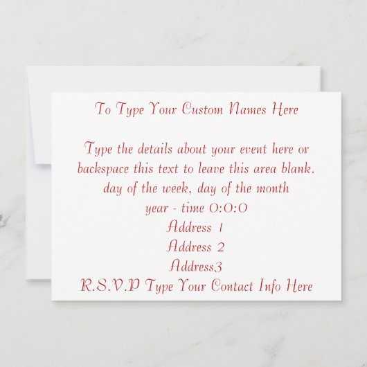 Rozen Uitnodigingen Persoonlijk  Rozen RSVP Kaarte (Achterkant)