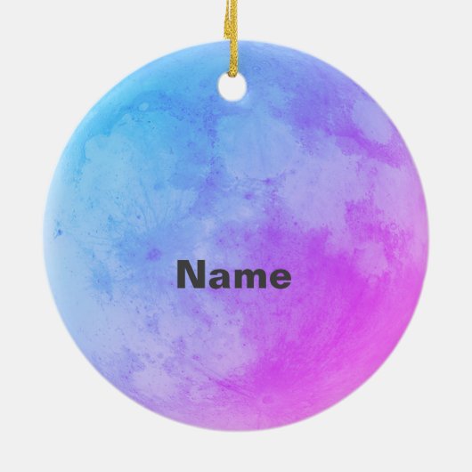 Rozen Unicorn Keramisch Ornament (Achterkant)