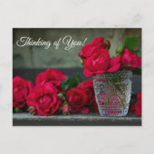  rozen vaas, denken aan jou, Briefkaart (Voorkant)