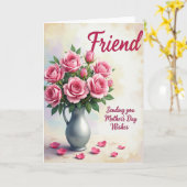 Rozen Vaas Moederdag kaart (Gele Bloem)