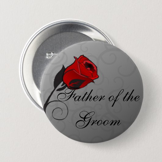 Rozen Vader van de Groom Button (Voorkant /achterkant)