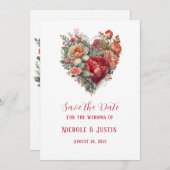  Rozen Valentijnsdag De datum opslaan Kaart (Voorkant / Achterkant)