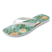 Rozen van Aqua Peach Wedding Floral Teenslippers (Schuin)