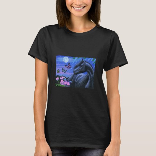 Rozen van Black Horse Butterflies T-shirt (Voorkant)
