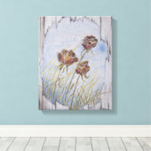 Rozen van boomhout canvas afdruk (Insitu (Houten vloer))