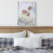 Rozen van boomhout canvas afdruk (Insitu (Slaapkamer))