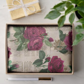 Rozen van Bourgogne op ontkoppeling van  krantenpa Tissuepapier (Geschenk)