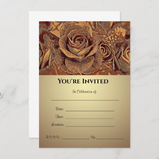 Rozen van brons - uitnodiging (Voorkant / Achterkant)