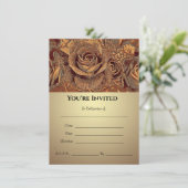 Rozen van brons - uitnodiging (Staand voorkant)
