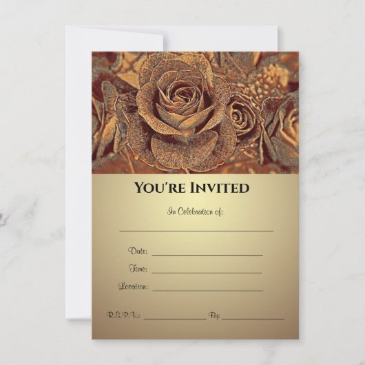 Rozen van brons - uitnodiging (Voorkant)
