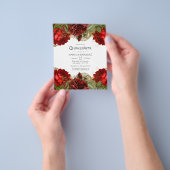  Rozen van Burgundy Red en Gold Quinceañera Flyer (Hand)