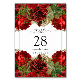  Rozen van Burgundy Red en Gold Quinceañera Kaart