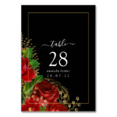 Rozen van Burgundy Red en Gold Quinceañera Kaart (Achterkant)