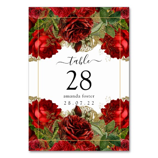 Rozen van Burgundy Red en Gold Quinceañera Kaart (Voorkant)