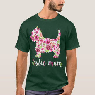 Rozen van Cute Westie Mam Flower Floral Moederdag T-shirt