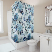 Rozen van de blauwe bergen douchegordijn (In situ)