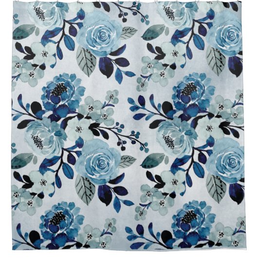 Rozen van de blauwe bergen douchegordijn (Voorkant)