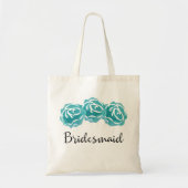 Rozen van de blauwgroen Waterverf Bridesmaid Tote Bag (Voorkant)