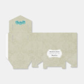 Rozen van de blauwgroen Waterverf op Tan Damask We Bedankdoosjes (Uitgevouwen)