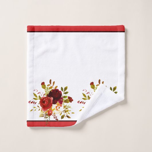 Rozen van de Bourgogne en de rode waterverf Bad Handdoek (Wasdoekje)