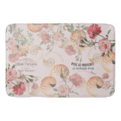Rozen van de Franse ephemera Seashells Floral Bath Badmat (Voorkant)