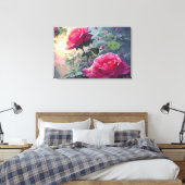 Rozen van de lente - Gewatteerde canvas (Insitu (Slaapkamer))