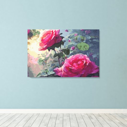 Rozen van de lente - Gewatteerde canvas (Insitu (Houten vloer))