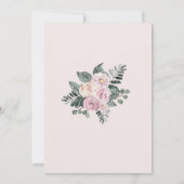 Rozen van de mosterdachtige Waterverf Roze bloesse Kaart (Achterkant)