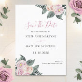 Rozen van de mosterdachtige Waterverf Roze bloesse Save The Date