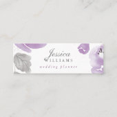 Rozen van de Paarse Waterverf Floral Mini Visiteka Mini Visitekaartje (Voorkant)