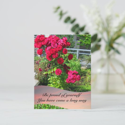 Rozen van de patiënt met het Briefkaart van het Ci (Staand voorkant)