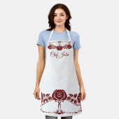  Rozen van de Rode Houden van de Kunst Schort (Gedragen)