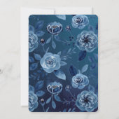 Rozen van de Royal Blue Navy Glitter Dress Quincea Kaart (Achterkant)