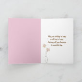 Rozen van de roze verjaardag kaart (Binnen)