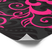 Rozen van de roze zwarte suikerriet poster (Hoek)