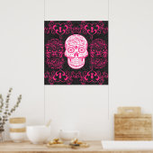 Rozen van de roze zwarte suikerriet poster (Keuken)