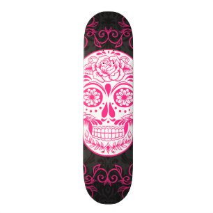 Rozen van de roze zwarte suikerriet skateboard