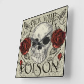 Rozen van de schedel en de loopklok, dag van het d vierkante klok (Hoek)