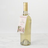 Rozen van de tuinbloem Roze ivoor Baby shower Flessenhanger (Schuin)