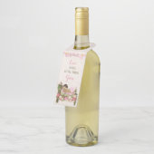 Rozen van de tuinbloem Roze ivoor Baby shower Flessenhanger (Schuin)