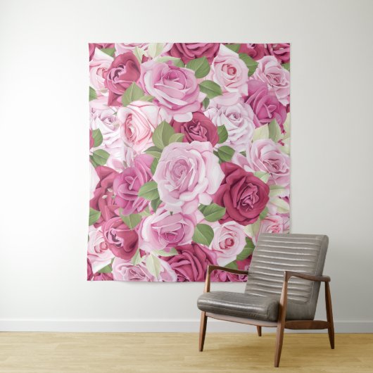 Rozen van de waterverf 10 wandkleed (In situ)